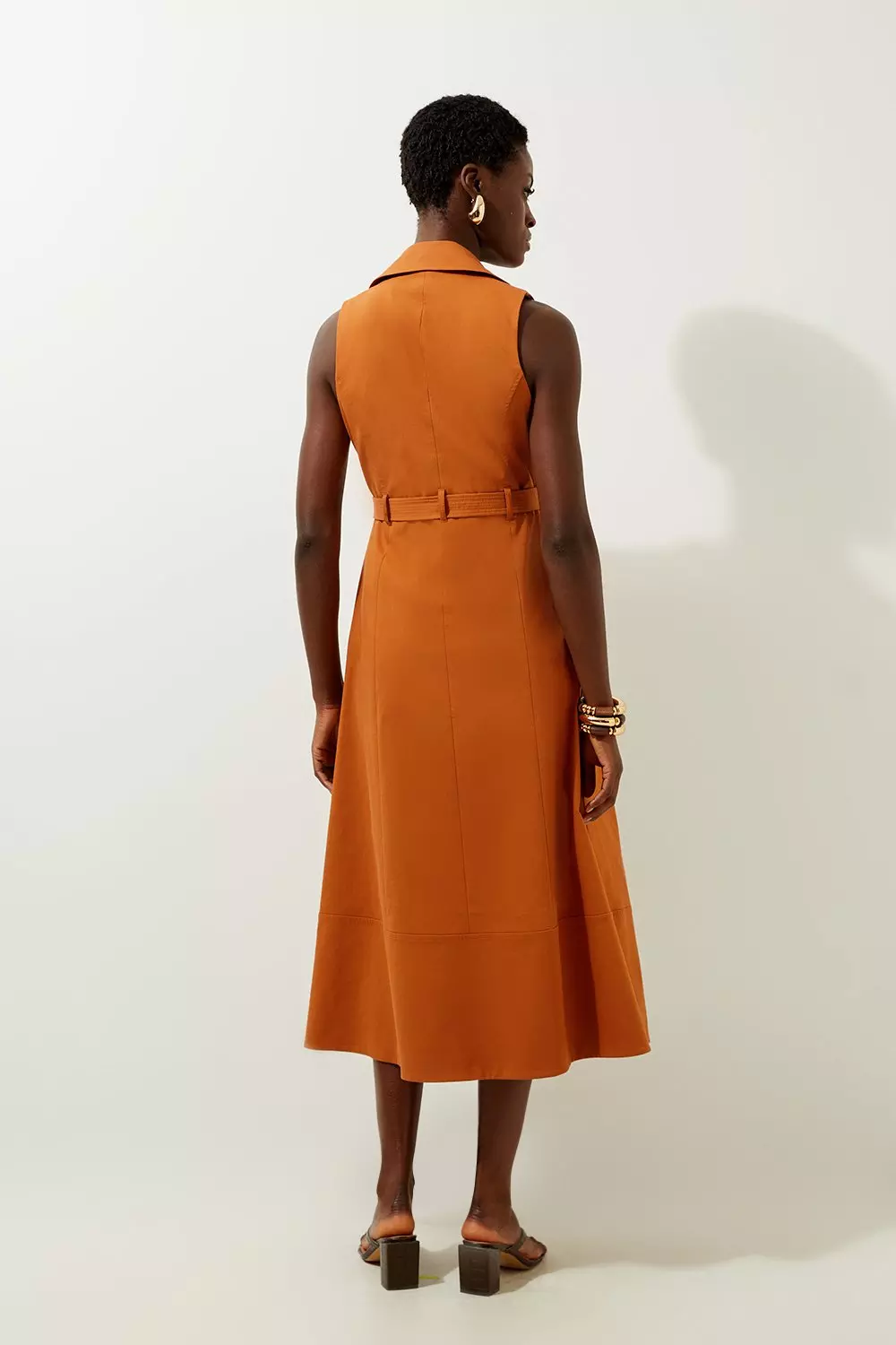 KAREN MILLEN 日本未入荷 テーラードベルト付きシャツマキシ bkk20787_tan_xl?pdp.template